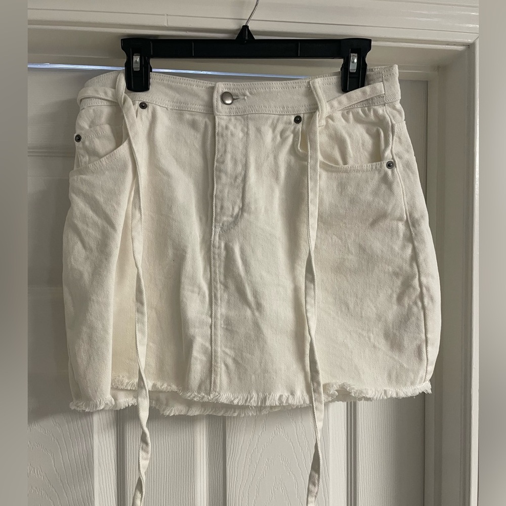 White Jean Skirt